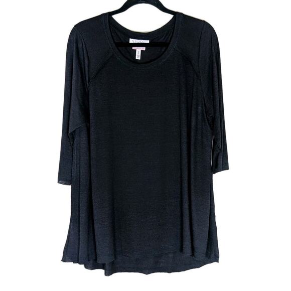 Jessica Simpson Nursing Black Jersey Side Slit Knit Shirt Size XL - Picture 1 of 7
